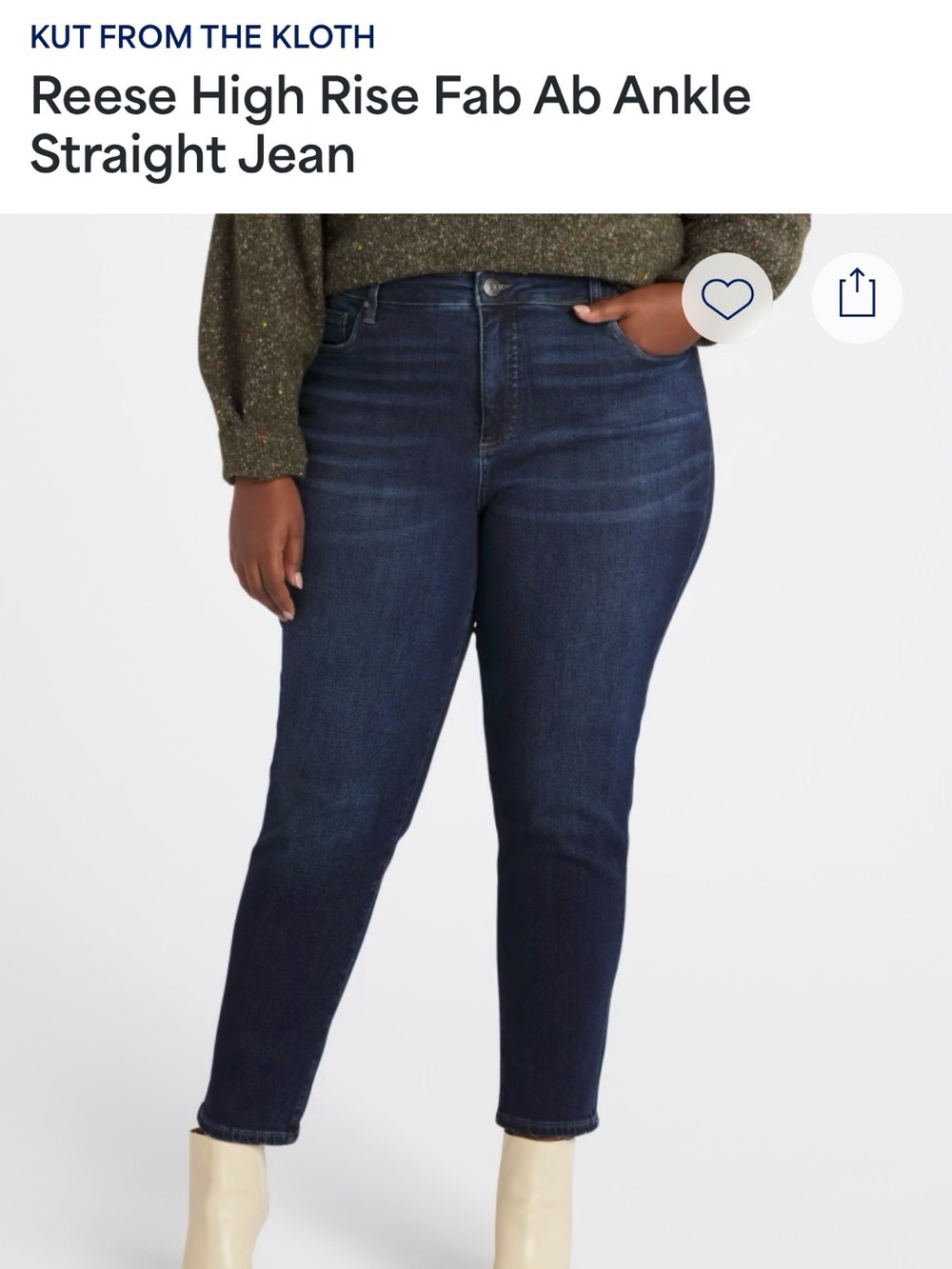 KUT From the Kloth Reese Fab Ab High Rise Straight Jeans 24W